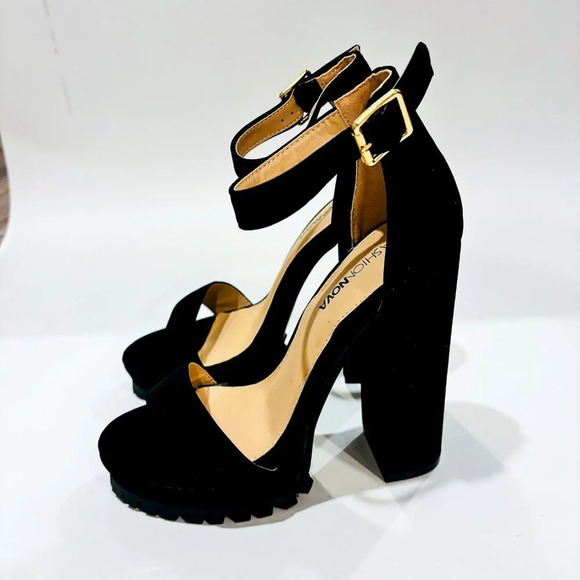 FASHION NOVA Above All Odds Black Heeled Sandals - Picture 3 of 7